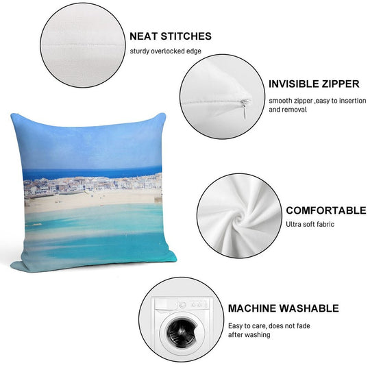 St Ives, Cornwall - Original, Version 3 Soft Gift Ready Throw Pillow