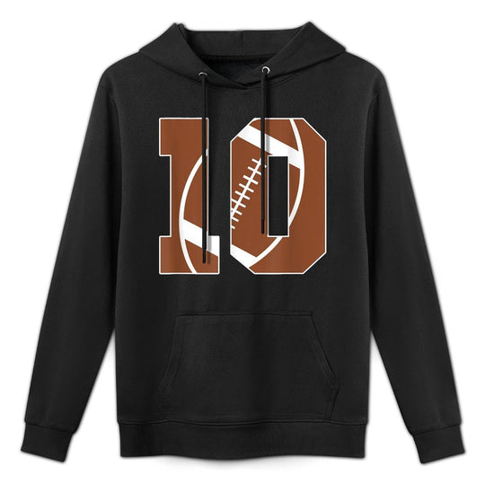 10th Birthday Kids Football Birthday Party 10 Years Old Boys Versatile Streetwear Hoodie