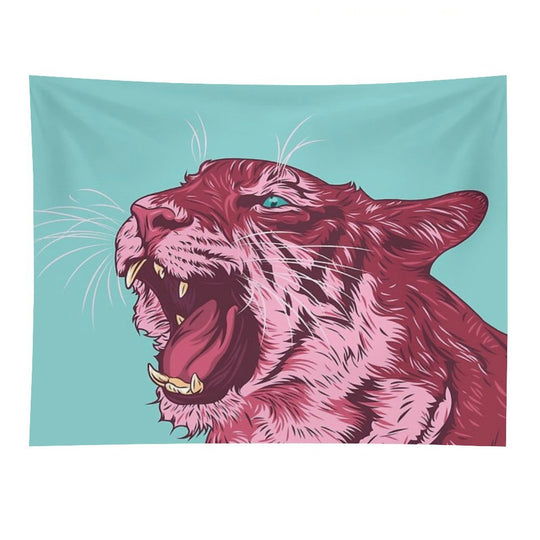 Magenta Tiger Tapestry
