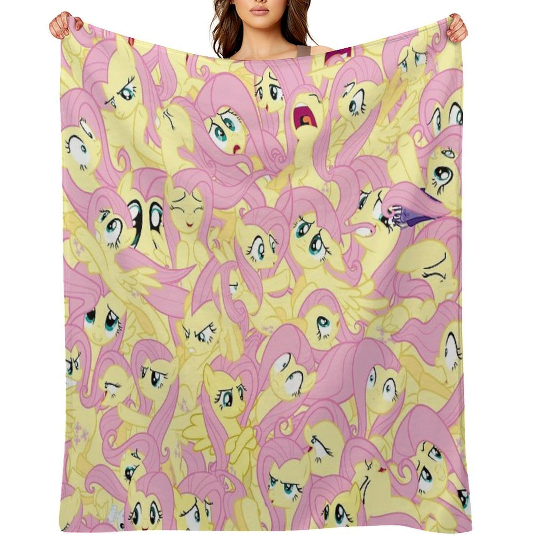 Fluttershy Mess Travel-friendly Throw Blanket