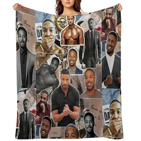Michael B. Jordan Photo Collage Premium Throw Blanket