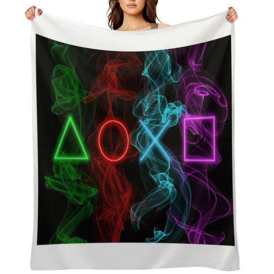 Controller Buttons Smoke Plush Throw Blanket