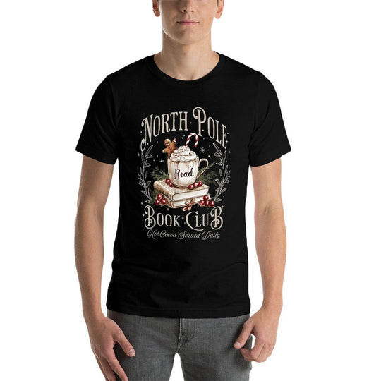 North Pole Book Club Christmas Bookish Xmas Books Lover  Lightweight T-Shirt