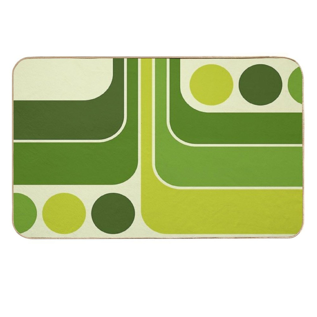 Retro Geometric Design 631  Rapid-Drying Bath Mat
