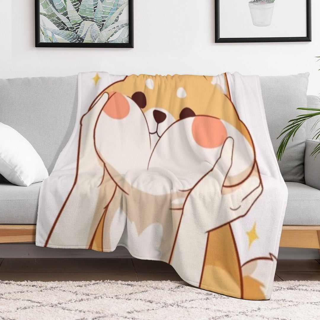Kawaii Shiba Inu Anti-pilling Throw Blanket