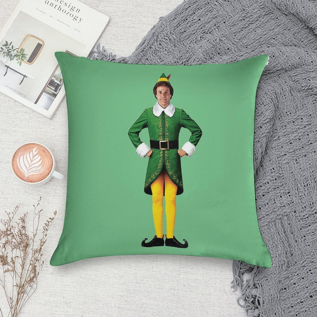 Buddy The Elf, Christmas Movie, Arms Akimbo Will Ferrell Soft Washable Throw Pillow