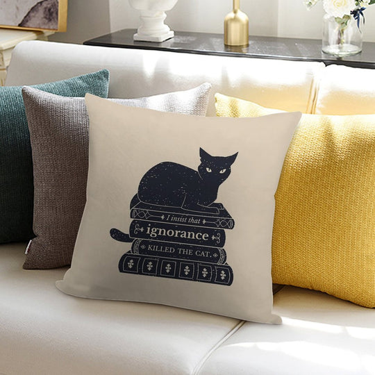 Dark Academia Ignorance Killed The Cat Soft Multiple Sizes Throw Pillow