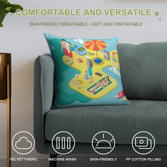 Beach Life - Summer Holidays Soft Multiple Sizes Throw Pillow