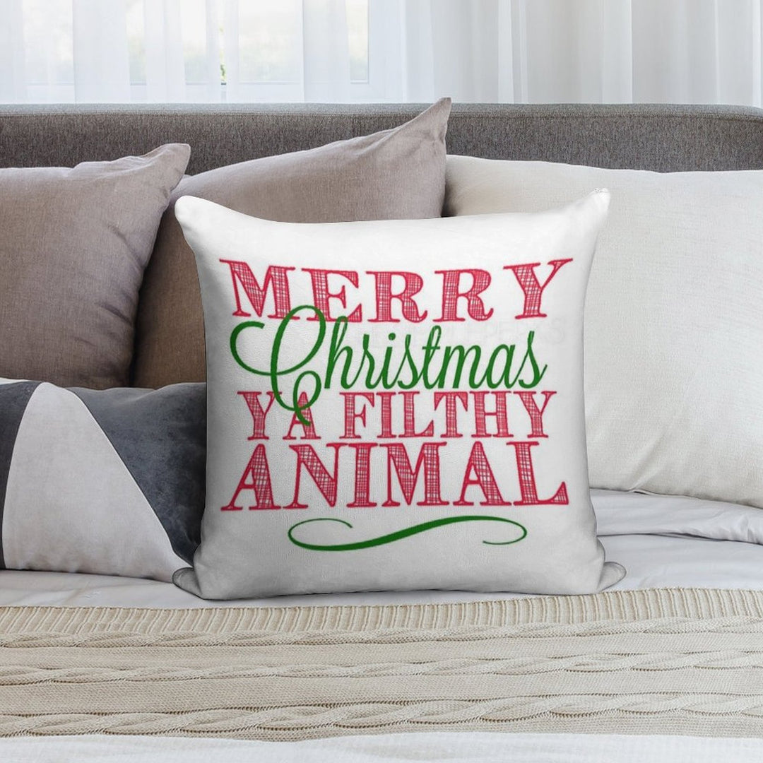 Merry Christmas Ya Filthy Animal From Home Alone Soft Fade-Resistant Throw Pillow