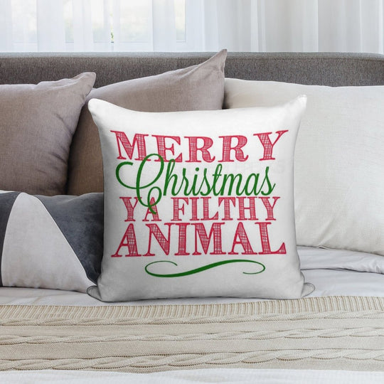 Merry Christmas Ya Filthy Animal From Home Alone Soft Fade-Resistant Throw Pillow