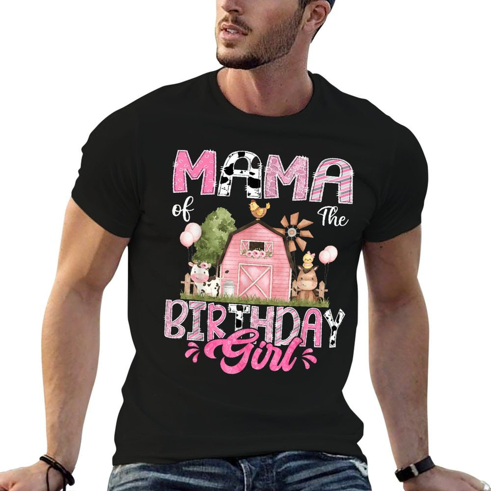 Mama Of The Birthday Girl 1St Birthday Pink Cow Farm  Moisture-wicking T-Shirt