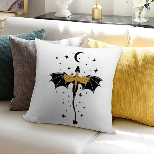 Black And Gold Starry Dragons Soft Style Accent Throw Pillow