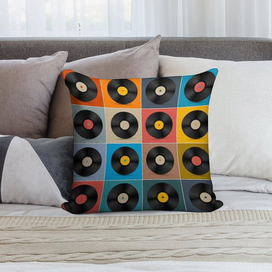 Album,Vinyl Record,Music Poster Soft Hidden Zipper Throw Pillow