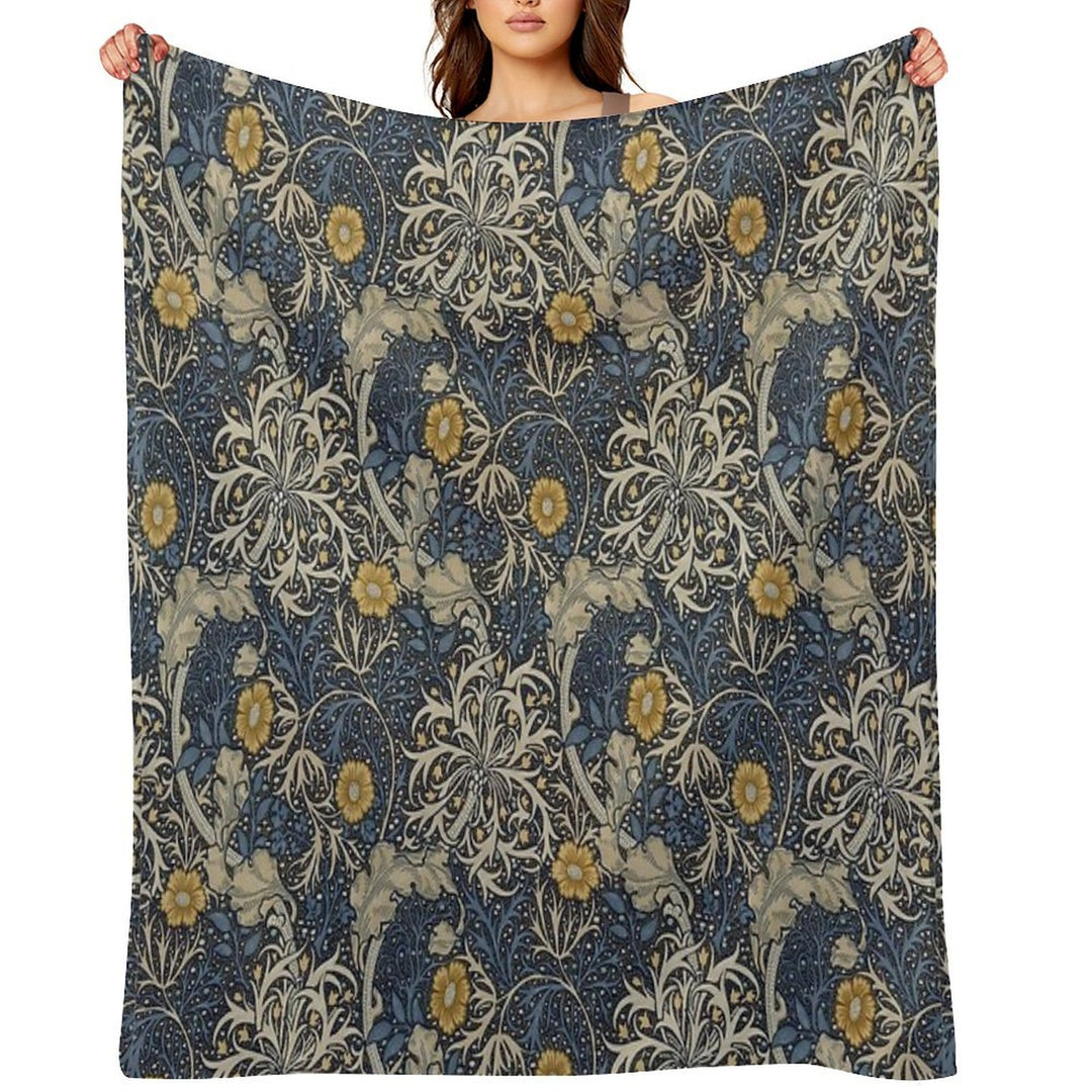 William Morris Seaweed Velvety-soft Throw Blanket