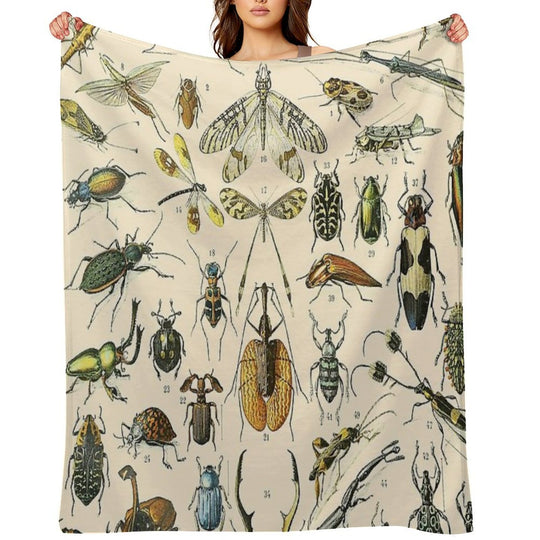 Insects Vintage Bug Chart Gift-ready Throw Blanket