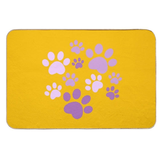 Purple Dog Paws Cute Puppy Paw Prints For Dog Lovers Pet Owners  Dirt-Trapping Bath Mat