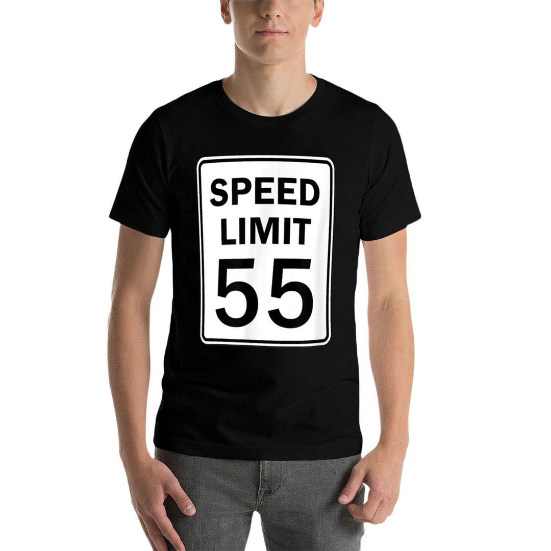 Speed Limit 55 MPH Road Sign Graphic  Wrinkle-resistant T-Shirt