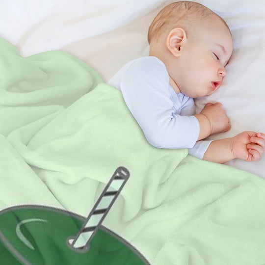 Green Boba Digital Doodle Gift-ready Throw Blanket