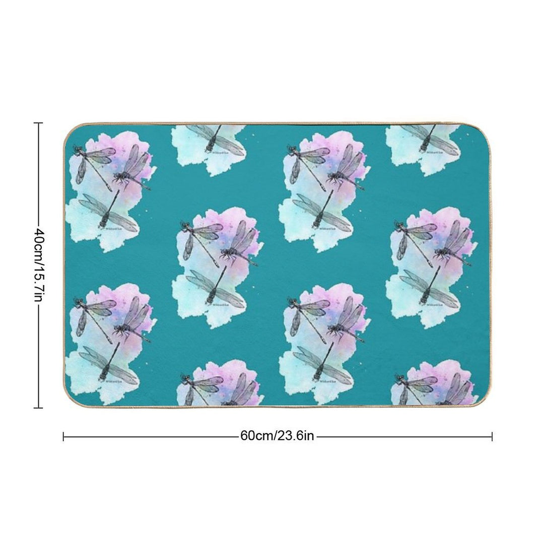 Dragonfly Flurry - Golden Splash  Pet-Safe Bath Mat