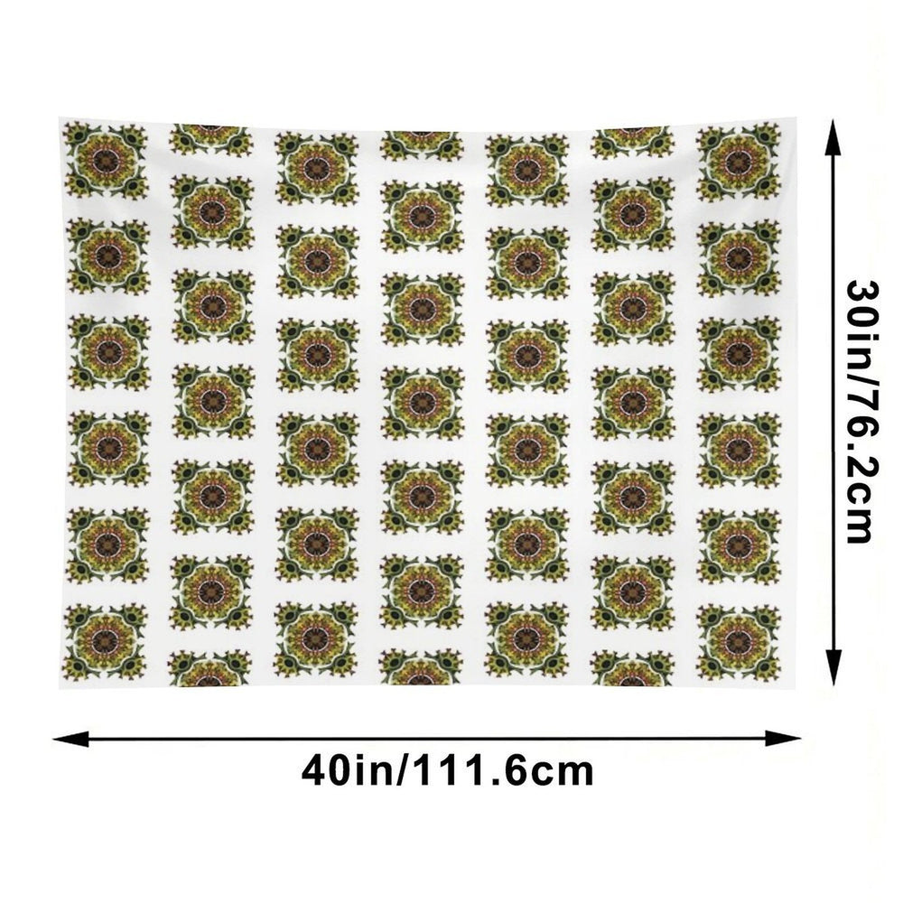 Green Organic Plant Pattern Tapestry