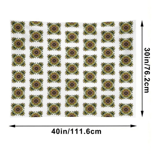 Green Organic Plant Pattern Tapestry