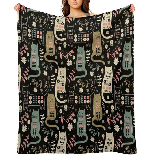 Cat Folk Compact Throw Blanket