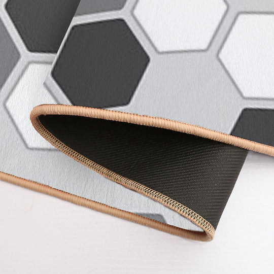 Hexagons in Gray  Odorless Bath Mat