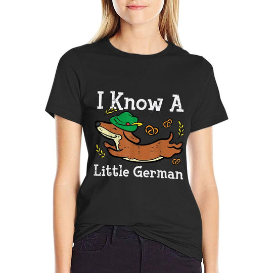 Oktoberfest Dachshund I Know Little German Dog Women Kid Men  Summer-ready Fabric T-Shirt