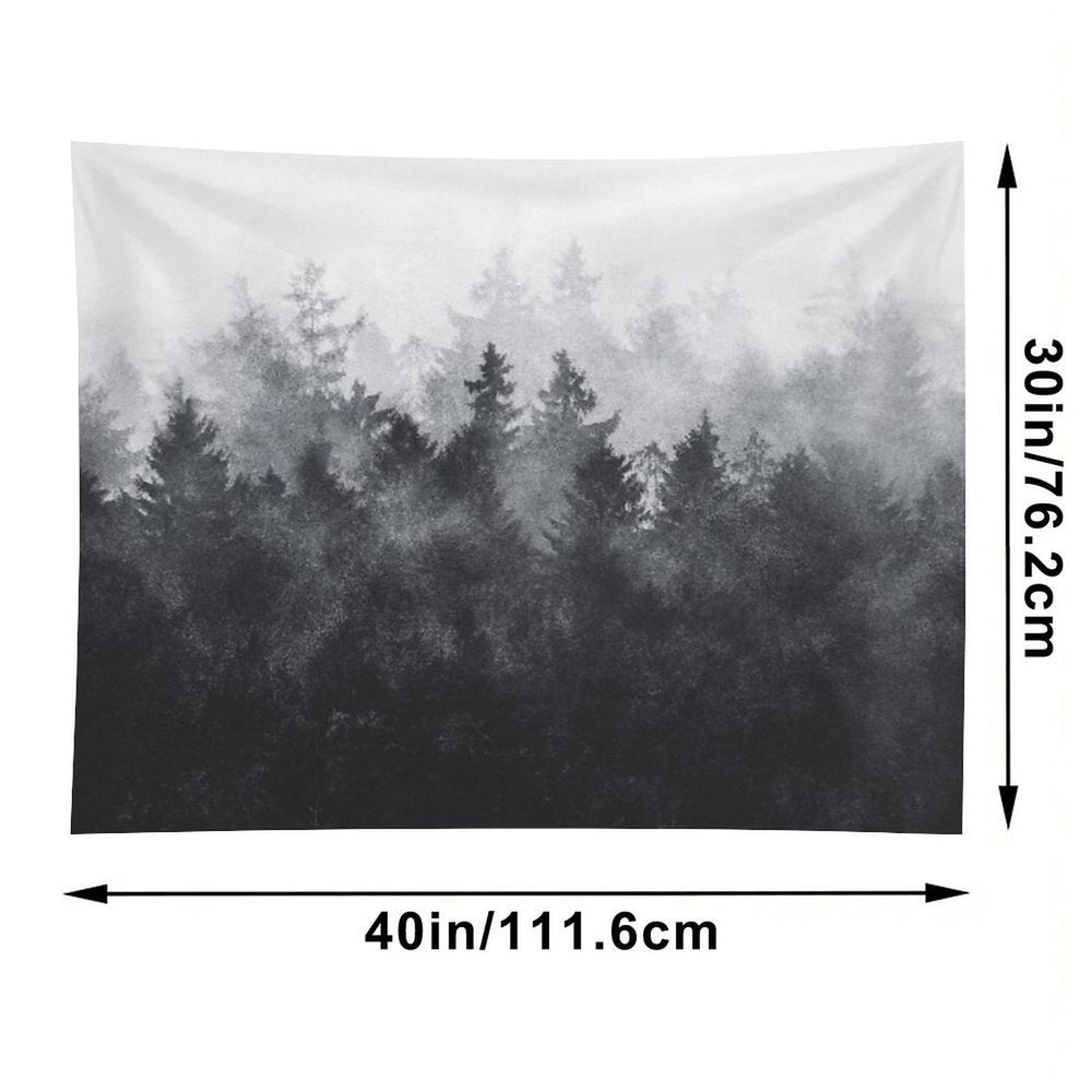 The Heart Of My Heart  Midwinter Blues Gothic Ravencore Forest With Cascadia Trees Covered In Magic Fog Tapestry