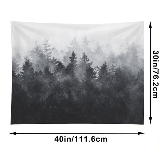 The Heart Of My Heart  Midwinter Blues Gothic Ravencore Forest With Cascadia Trees Covered In Magic Fog Tapestry