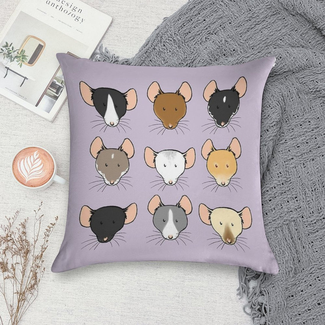 Ratty Faces Soft Washable Throw Pillow
