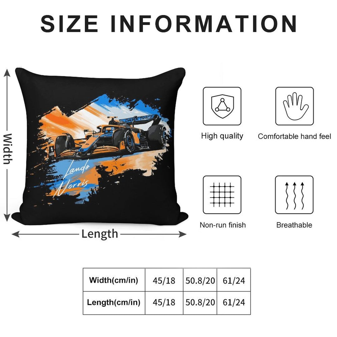 Lando Norris - Retro_Digi Art Soft Fade-Resistant Throw Pillow