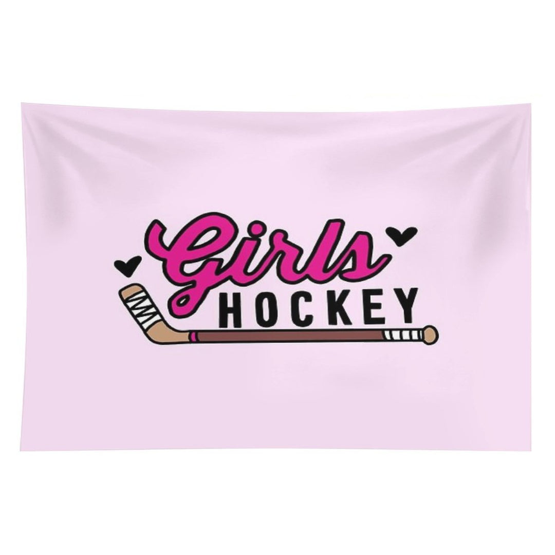 Girls Hockey Tapestry