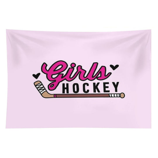 Girls Hockey Tapestry