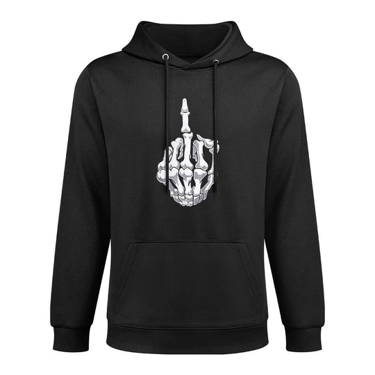 Funny Halloween Middle Finger Skeleton Hand Skull Adult Gift Relaxed Fit Hoodie