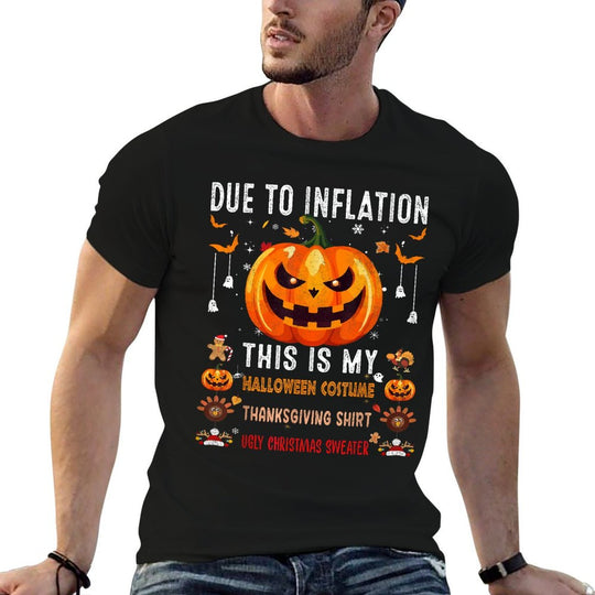 Due to Inflation This Is My Halloween Costume Funny Pumpkins  Eco-friendly Material T-Shirt