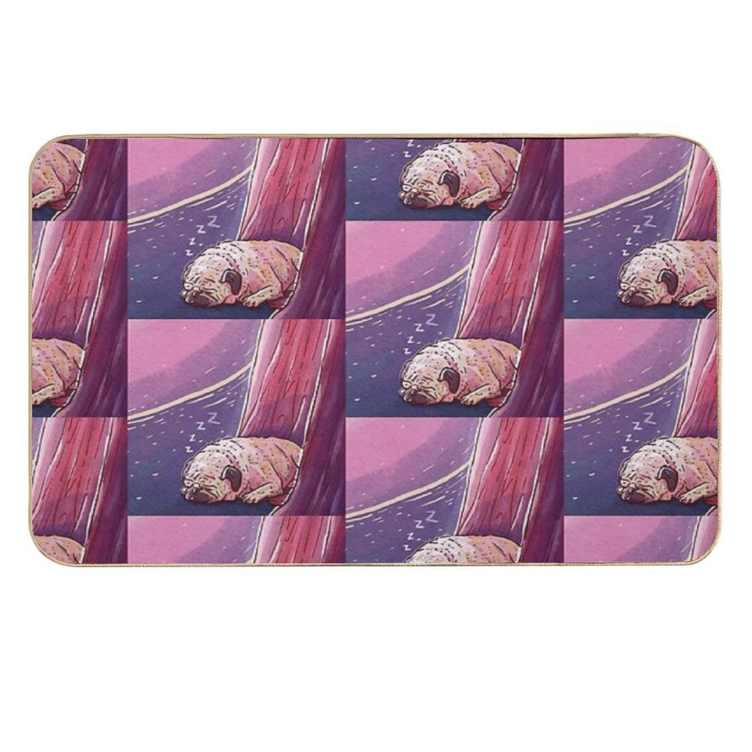 Sleepin' Pug  Pet-Safe Bath Mat