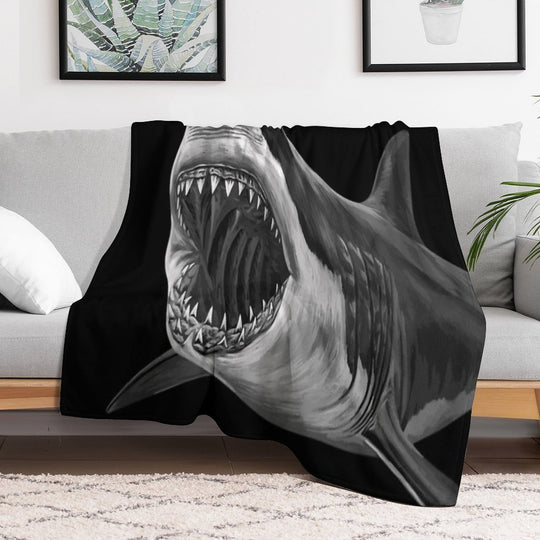 Great White Shark Premium Throw Blanket