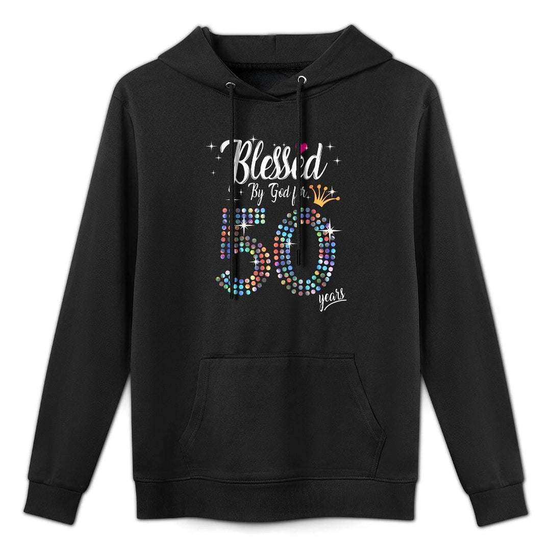 Womens Blessed by God for 50 Years 50th Birthday Anniversary Layering Staple Hoodie