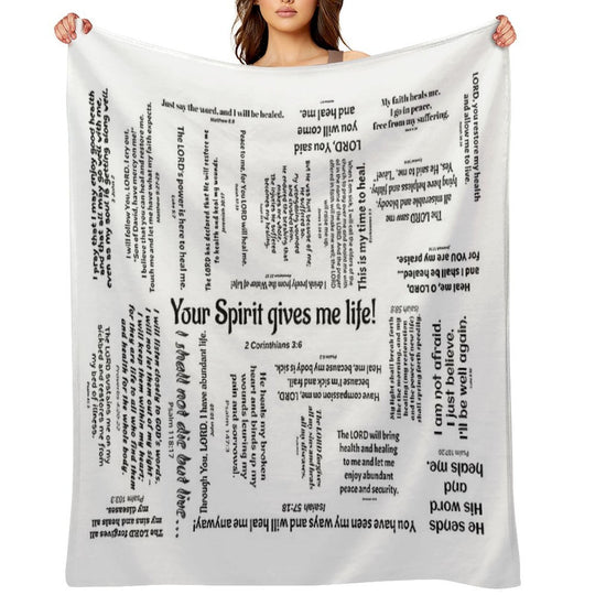 Healing Scriptures Blanket - White Wrinkle-free Throw Blanket