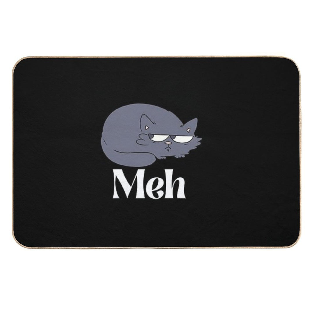 Funny Meh Cat  Anti-Trip Bath Mat