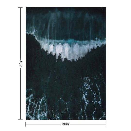 Wave in Motion - Ocean Photography Premium Throw Blanket