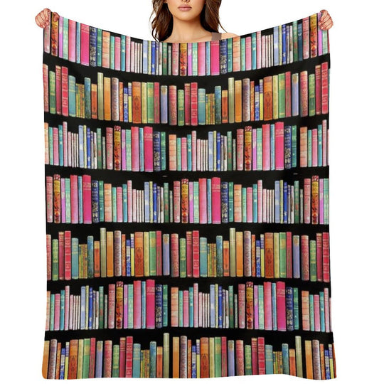 Bookworms Delight  Antique Book Library for Bibliophile Comfort Throw Blanket