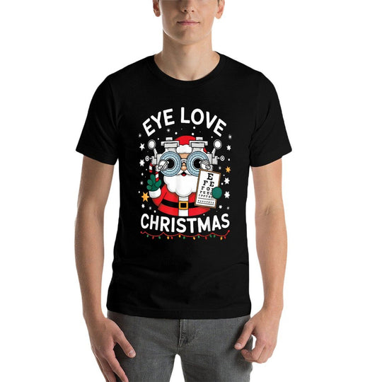 Eye Love Christmas Optometrist Eye Doctor Christmas  Heathered Texture T-Shirt