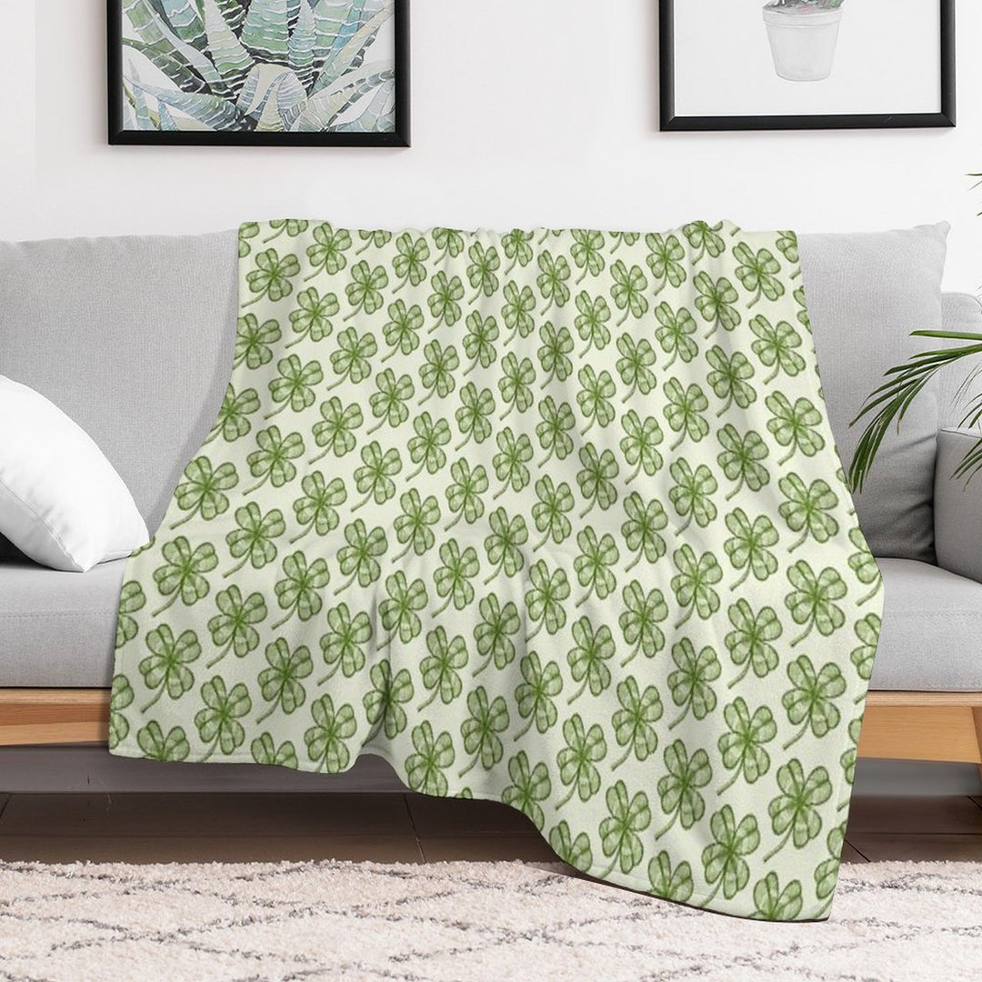 Vintage Lucky Clover Compact Throw Blanket