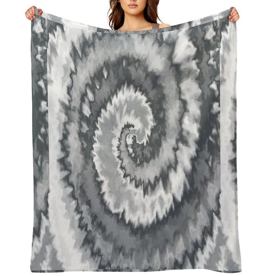 Colorful Swirl in Grey & White Shade Pattern 117 Machine-washable Throw Blanket