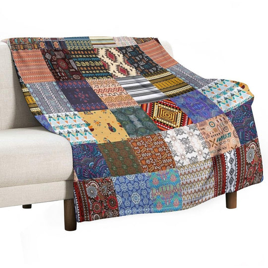 Ethnic Shapes Wrinkle-free Throw Blanket