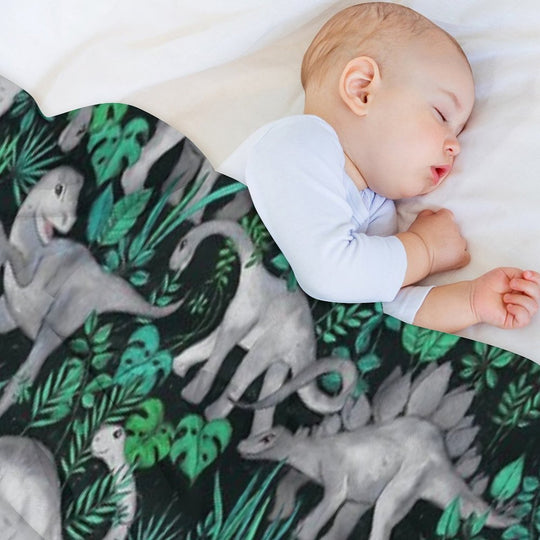 Dinosaur Jungle Velvety-soft Throw Blanket