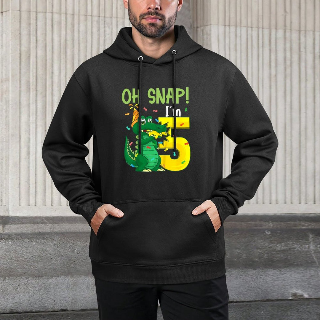 Oh Snap Im 5 Crocodile 5th Birthday Alligator Pilling-Resistant Hoodie