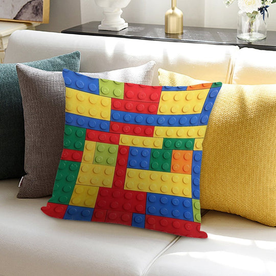 Colorful Bricks Design Soft Ultra-Soft Texture Throw Pillow